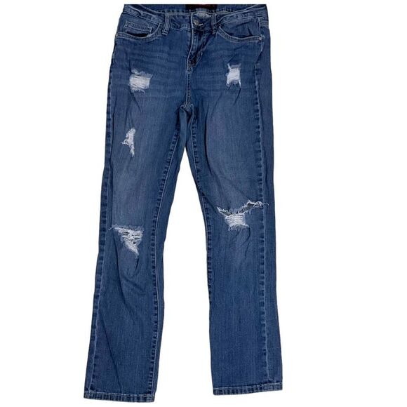 DOLLHOUSE Destroyed Distressed Ankle Skinny Jeans Size 9 (Juniors) - Picture 2 of 13